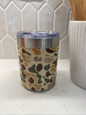 HEYBO Outdoors 10 oz Lowball Insulated Lid Old School Wetlands Camo Tumbler